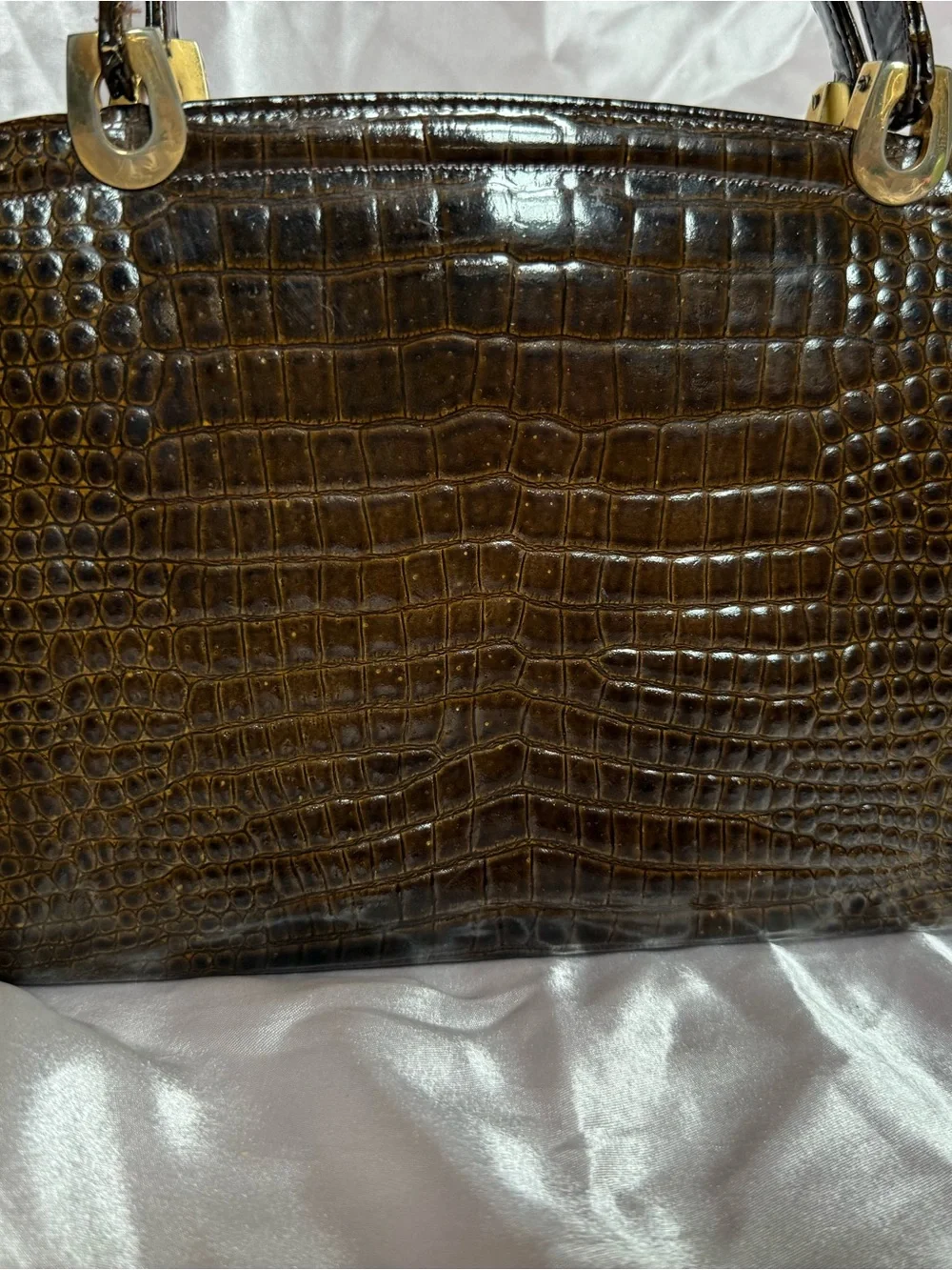 Vintage 1950/60s Coblentz Genuine Alligator Purse with Matching Coin Purse Brown